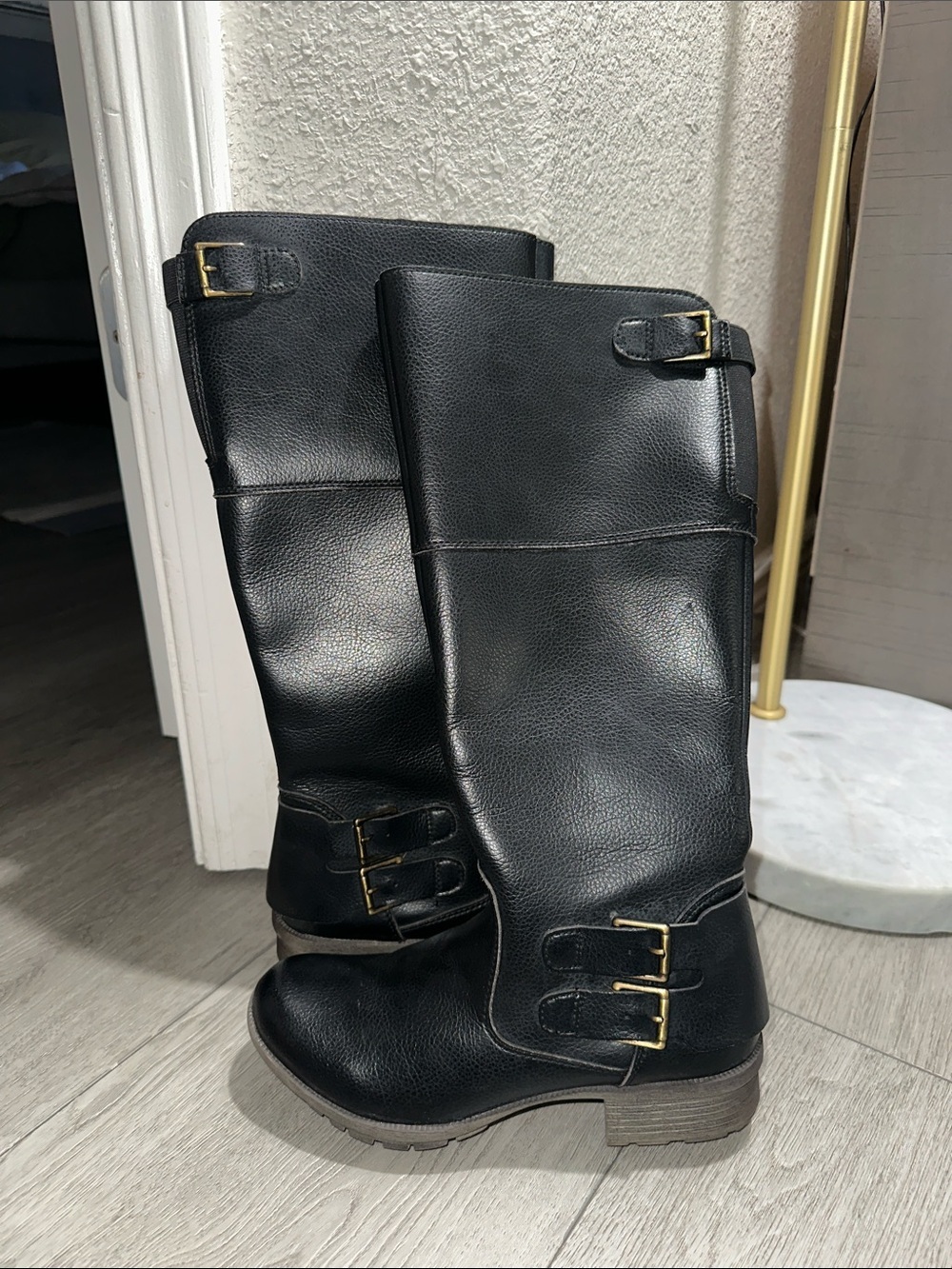 Clarks Riddle Phrase Black Tall Riding Boots Womens Size 6 excellent condition